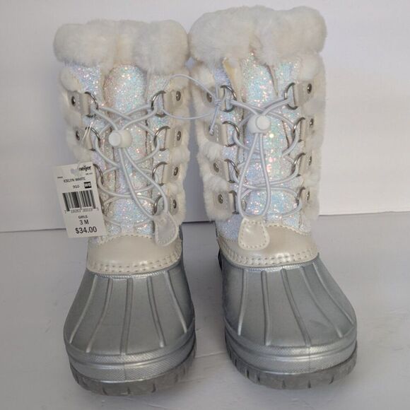 Icelyn Other - Girls ICELYN JR Boot Size 3 White Sparkles Rain Snow Boot